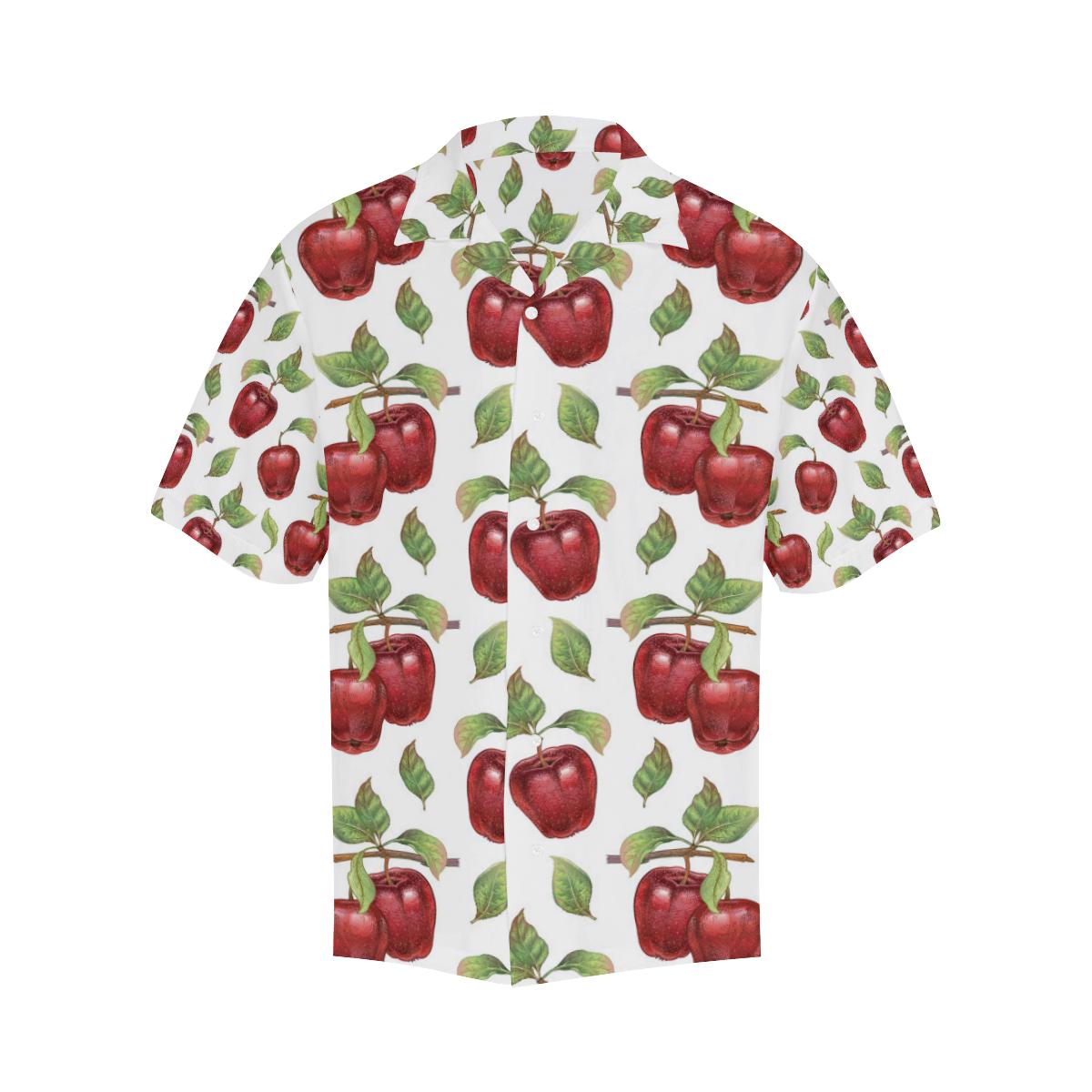 Red Apples Pattern Mens All Over Print Hawaiian Shirt