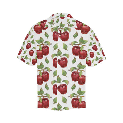 Red Apples Pattern Mens All Over Print Hawaiian Shirt