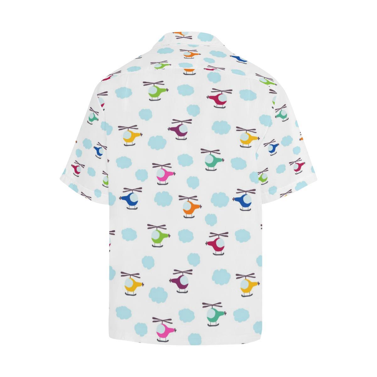 Helicopter Could Pattern Mens All Over Print Hawaiian Shirt