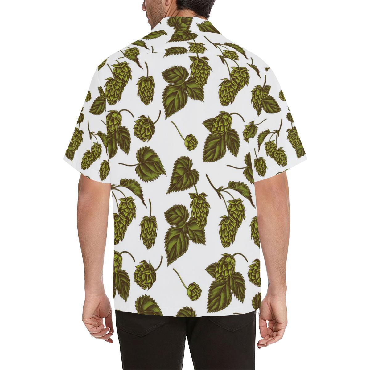 Hop Leaves Pattern Mens All Over Print Hawaiian Shirt