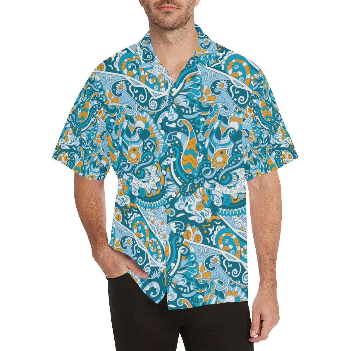Funky Retro Pattern Print Design A Hawaiian Shirt