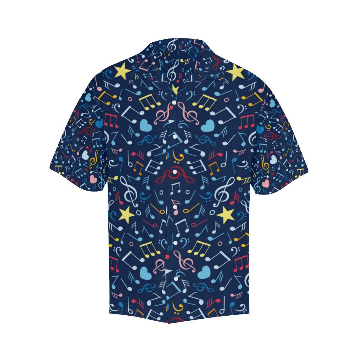 Music Notes Pattern Print Design 03 Mens All Over Hawaiian Shirt