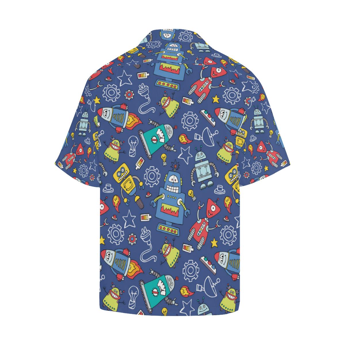 Robot Pattern Print Design A Hawaiian Shirt