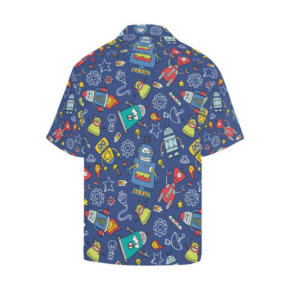 Robot Pattern Print Design A Hawaiian Shirt