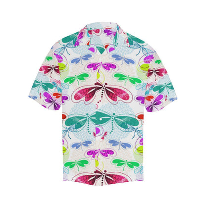 Colorful Dragonfly Pattern Mens All Over Print Hawaiian Shirt