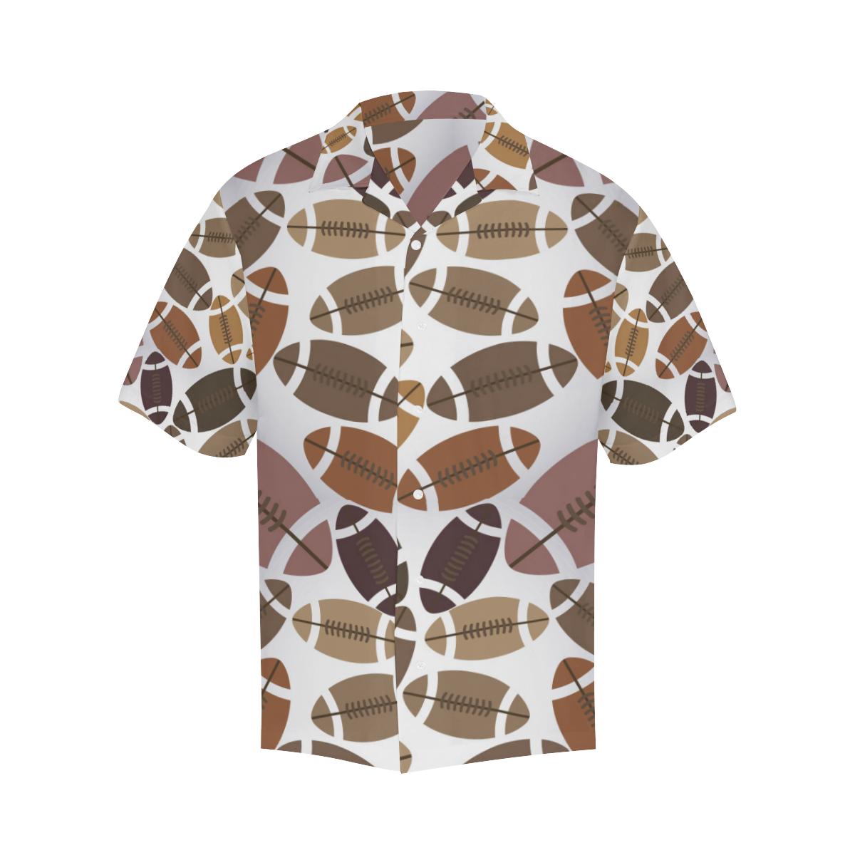 American Football Ball Pattern Mens All Over Print Hawaiian Shirt