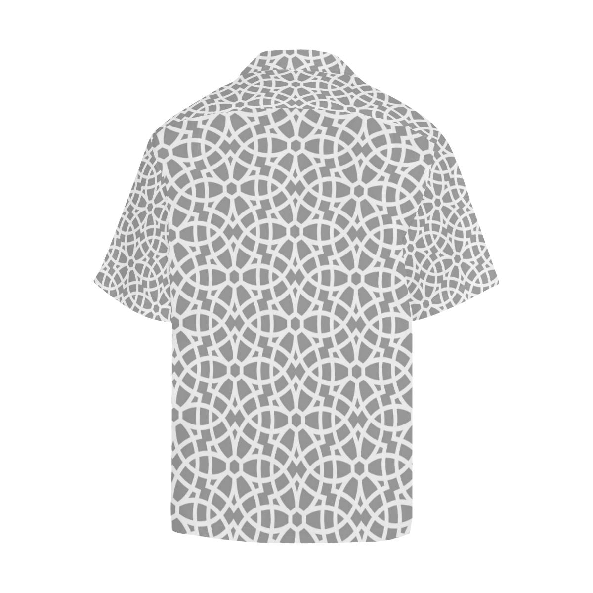 Arabic Gray Pattern Mens All Over Print Hawaiian Shirt
