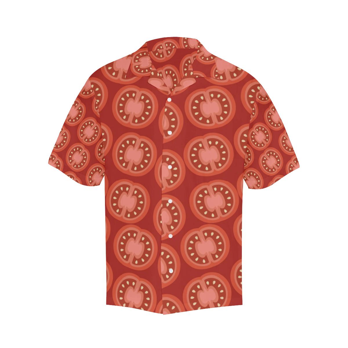 Sliced Tomato Pattern Mens All Over Print Hawaiian Shirt