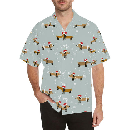 Dachshund Chirstmas Pattern Mens All Over Print Hawaiian Shirt