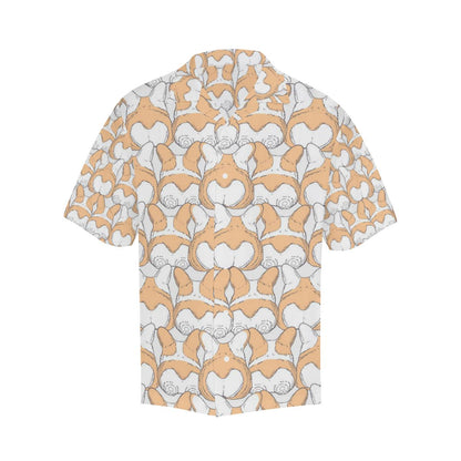 Corgi Bum Pattern Mens All Over Print Hawaiian Shirt