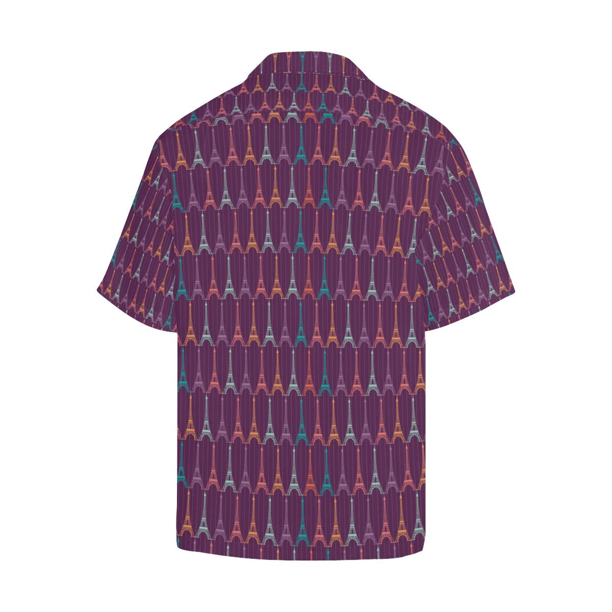 Eiffel Tower Pattern Print Design 05 Mens All Over Hawaiian Shirt