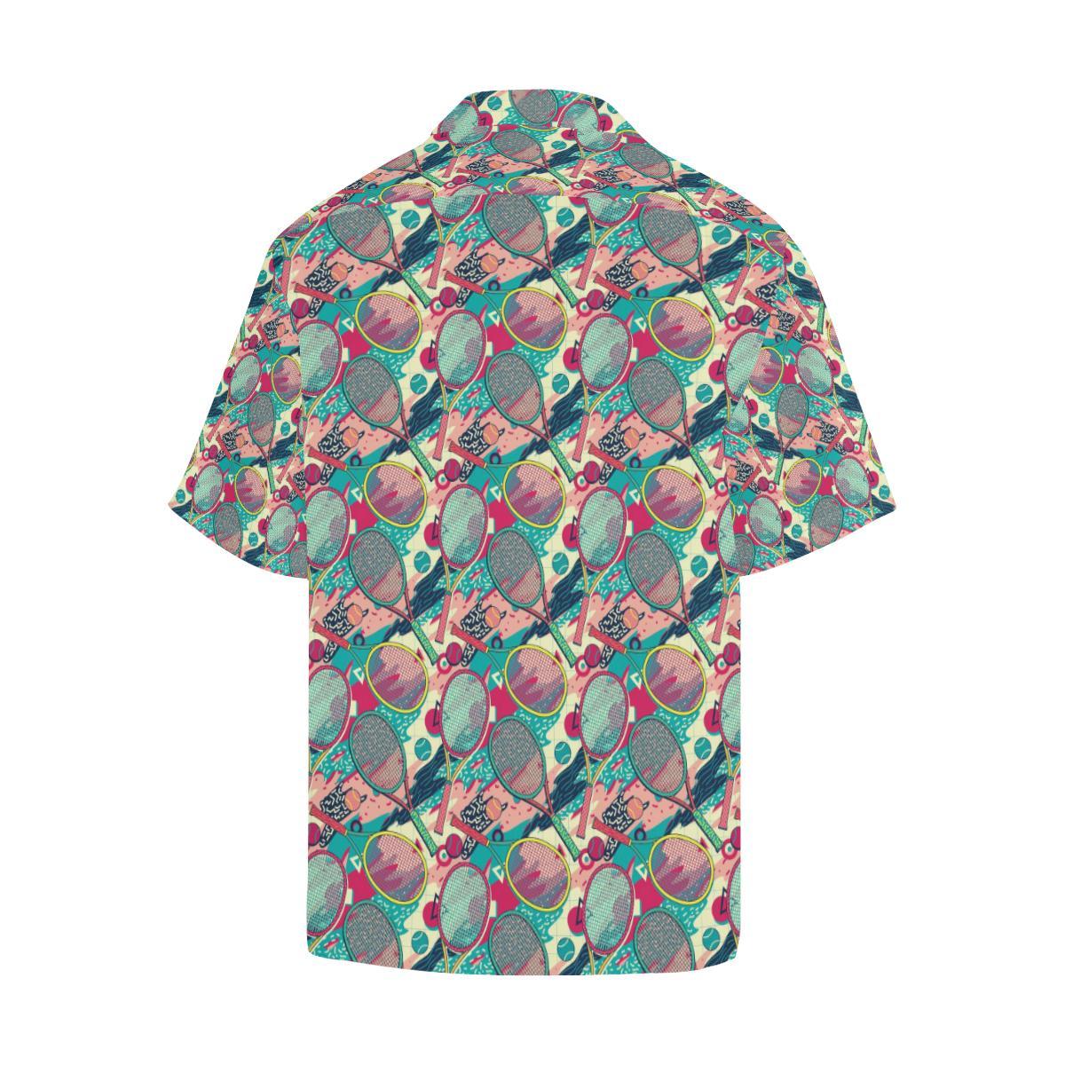 Tennis Pattern Print Design 01 Mens All Over Hawaiian Shirt