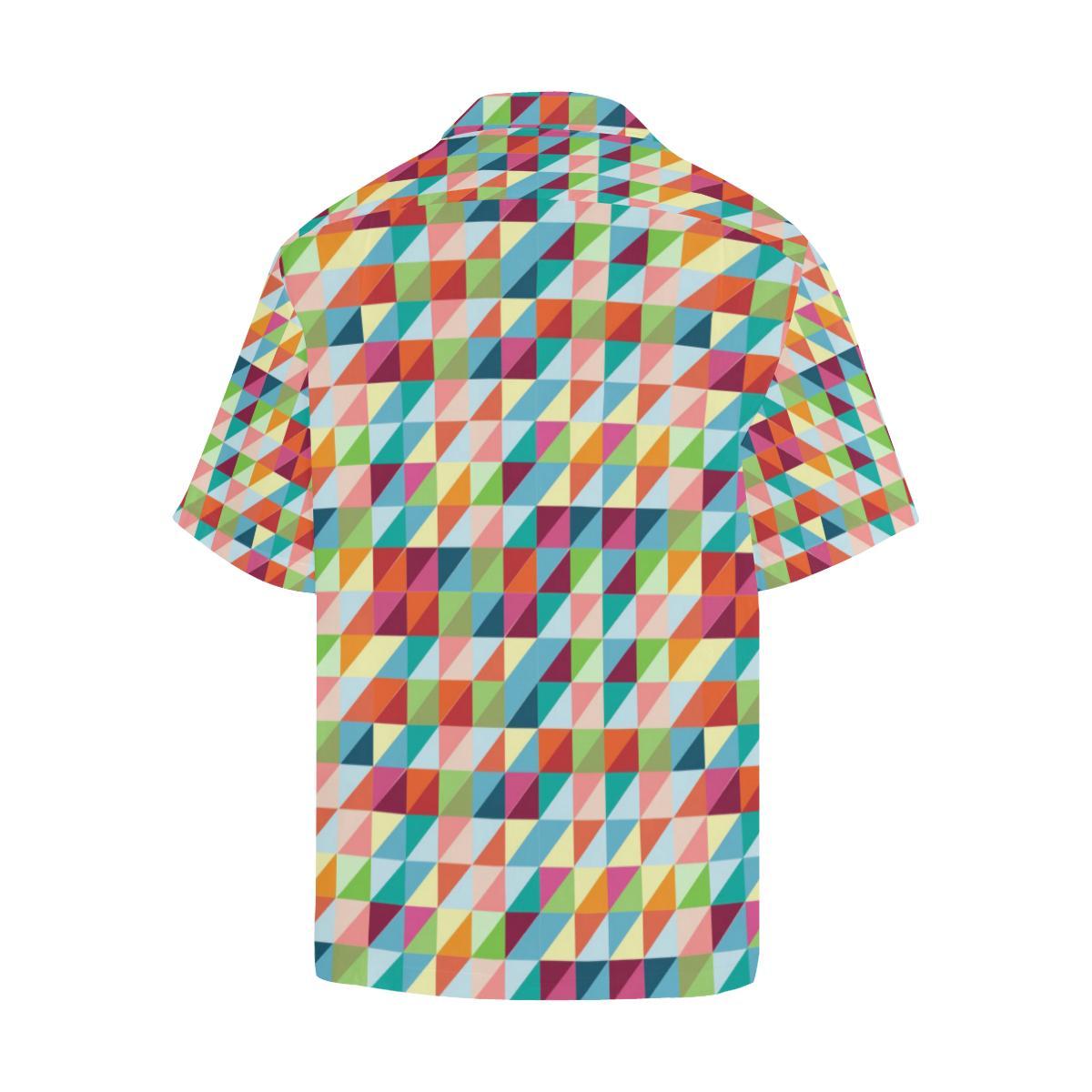 Rainbow Geometric Pattern Mens All Over Print Hawaiian Shirt