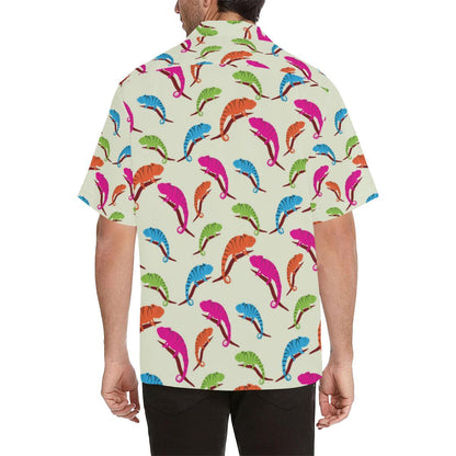 Colorful Chameleon Lizard Pattern Mens All Over Print Hawaiian Shirt