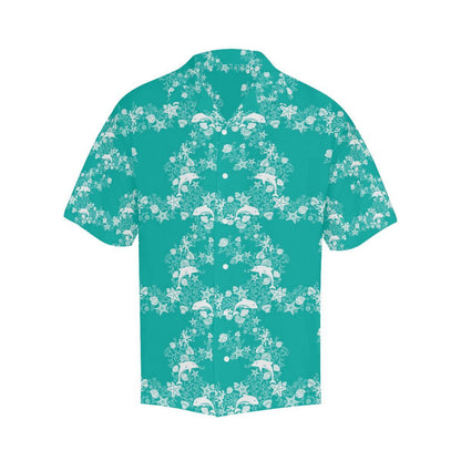 Dolphin Sea Shell Starfish Pattern Mens All Over Print Hawaiian Shirt