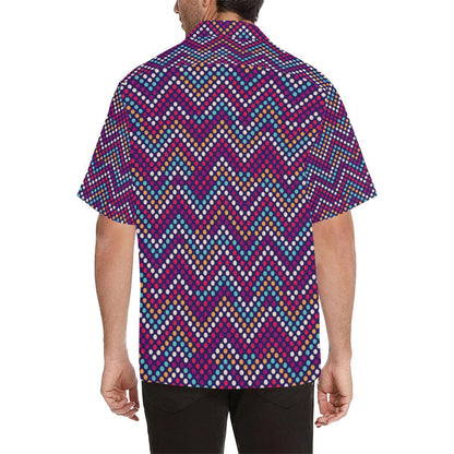 Zigzag Chevron Pokka Dot Aboriginal Pattern Mens All Over Print Hawaiian Shirt