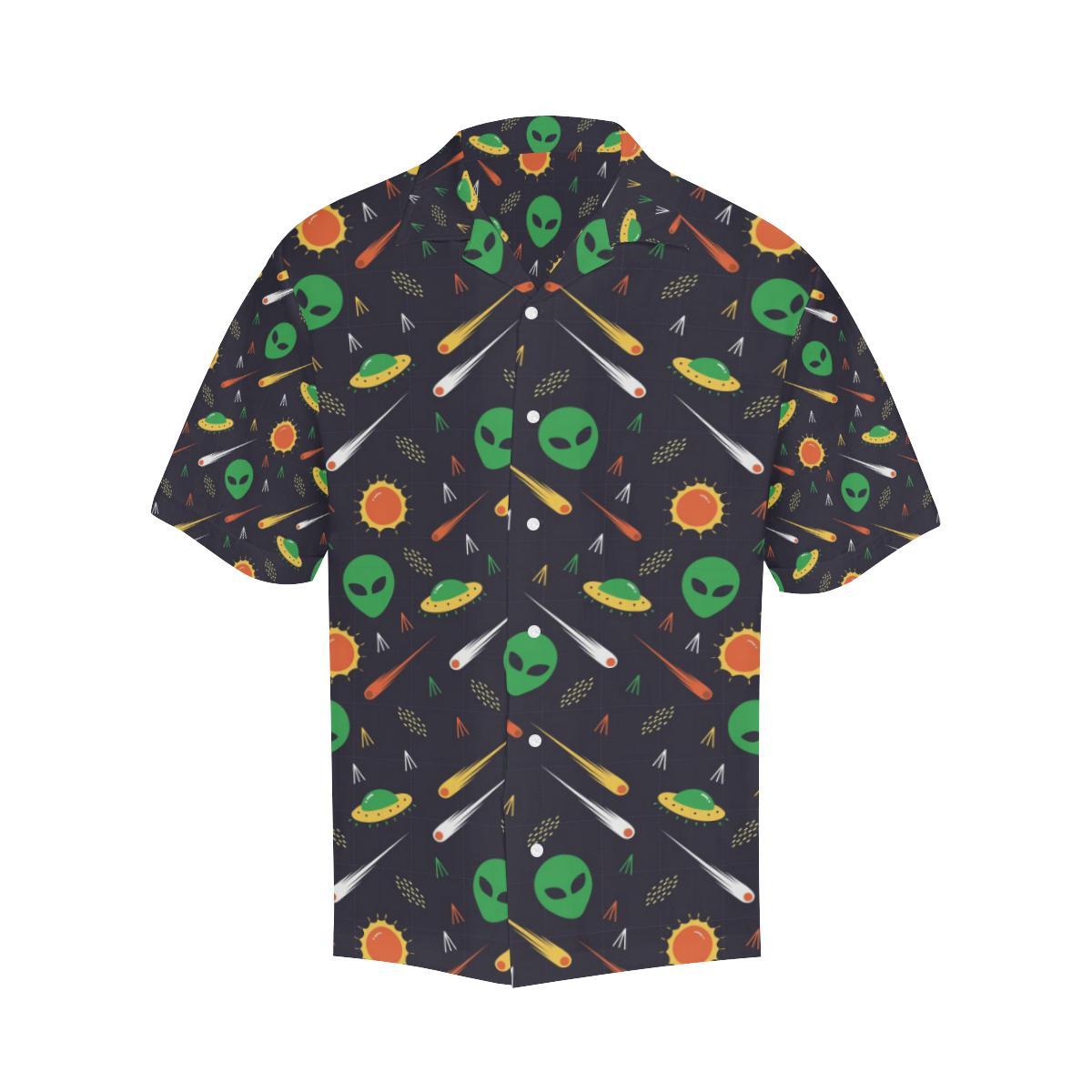 Alien Pattern Print Design 03 Mens All Over Hawaiian Shirt