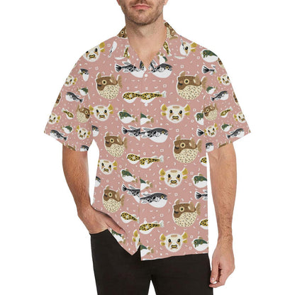 Fugu Cute Pattern Print Design Hawaiian Shirt