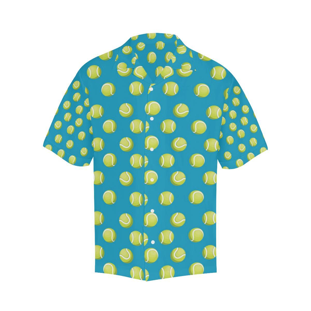 Tennis Pattern Print Design 05 Mens All Over Hawaiian Shirt