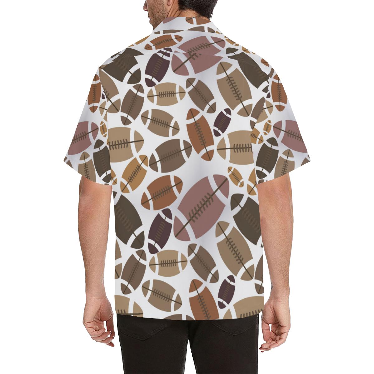 American Football Ball Pattern Mens All Over Print Hawaiian Shirt