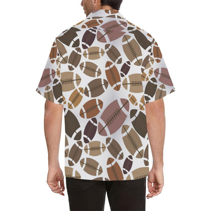 American Football Ball Pattern Mens All Over Print Hawaiian Shirt