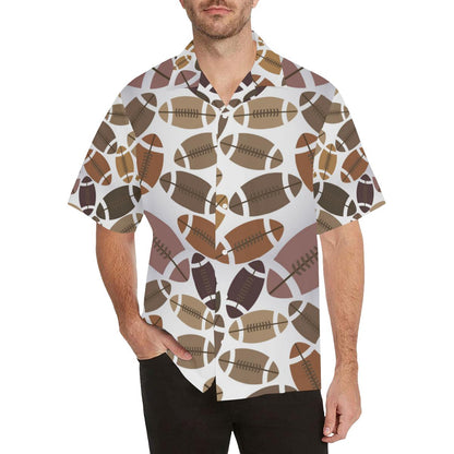 American Football Ball Pattern Mens All Over Print Hawaiian Shirt