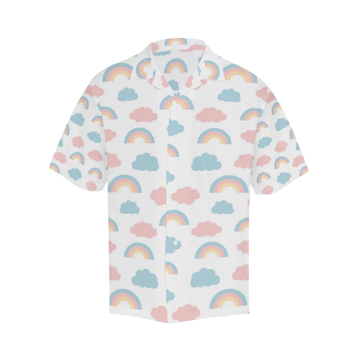 Cute Rainbow Clound Pattern Mens All Over Print Hawaiian Shirt