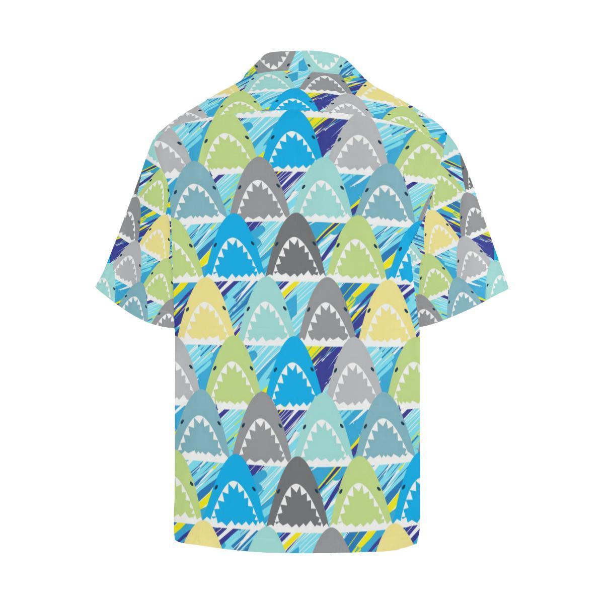 Shark Head Pattern Mens All Over Print Hawaiian Shirt