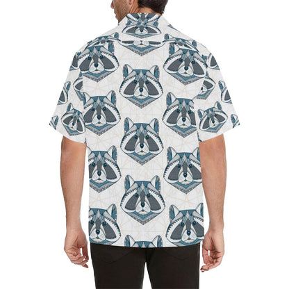 Raccoon Head Pattern Mens All Over Print Hawaiian Shirt