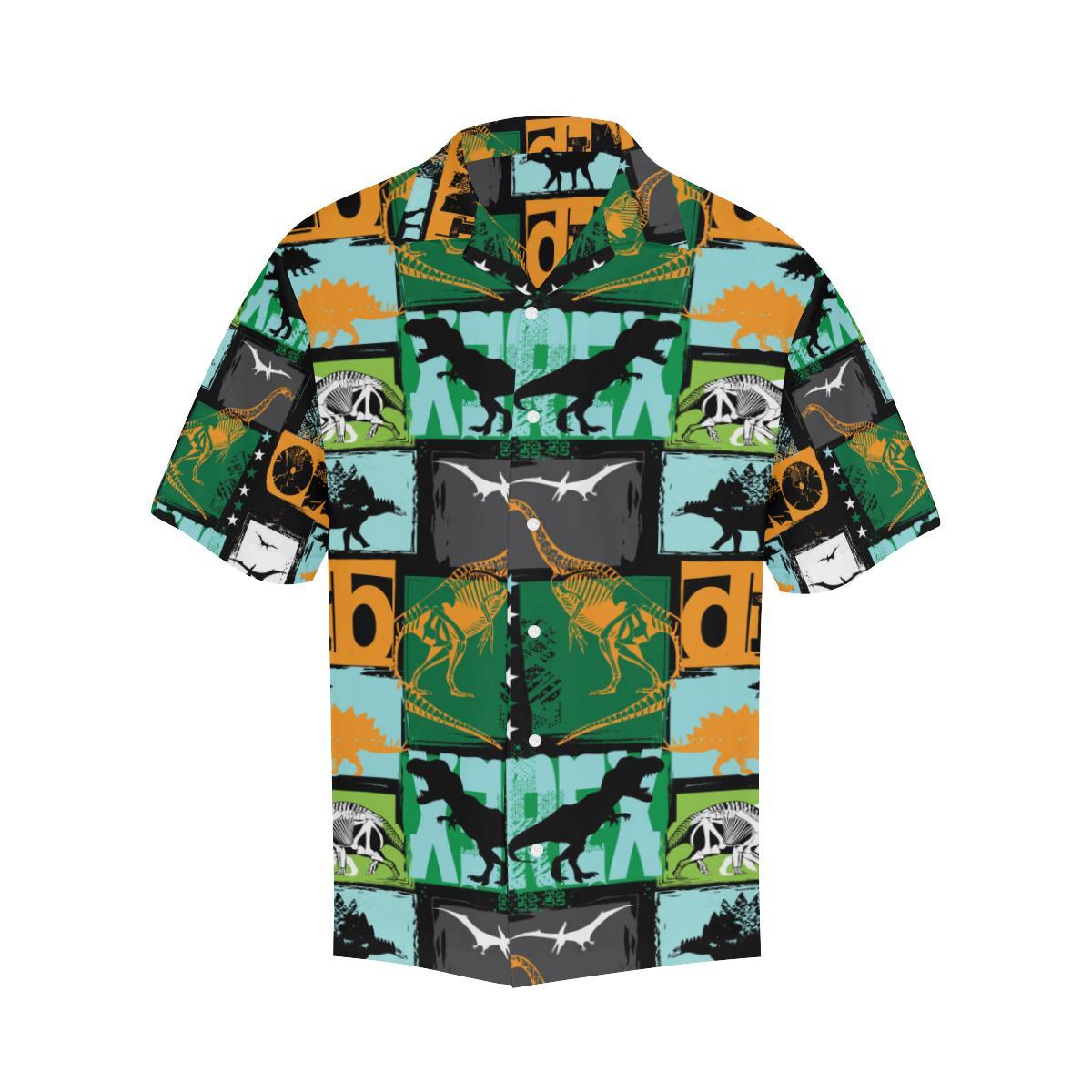Dinosaurs Print Pattern Mens All Over Print Hawaiian Shirt
