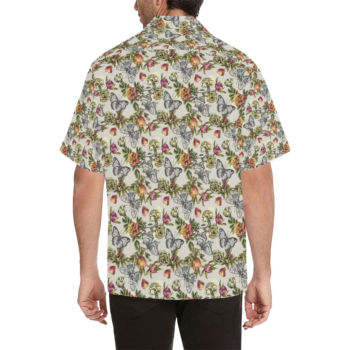 Butterfly Flower Pattern Print Design Hawaiian Shirt