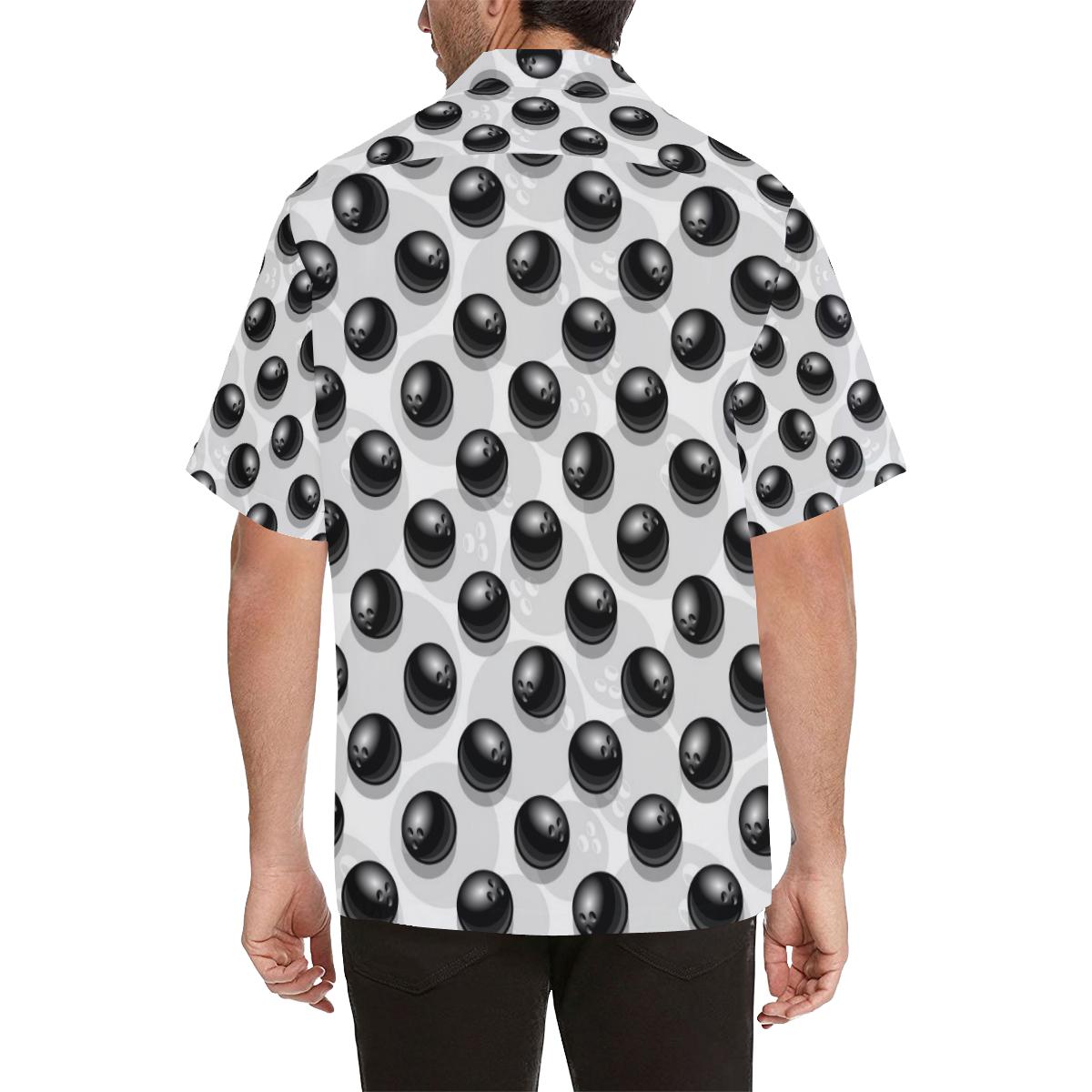 Bowling Ball Pattern Mens All Over Print Hawaiian Shirt