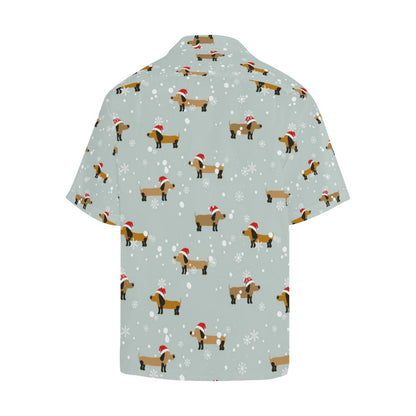 Dachshund Chirstmas Pattern Mens All Over Print Hawaiian Shirt