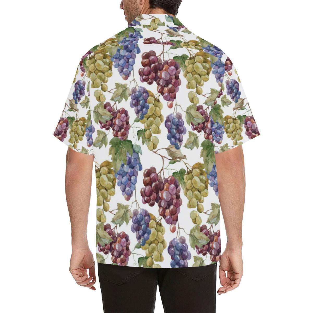 Grape Pattern Mens All Over Print Hawaiian Shirt