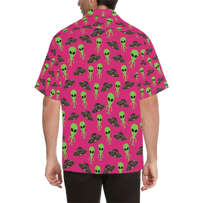 Alien Pattern Print Design 03 Mens All Over Hawaiian Shirt