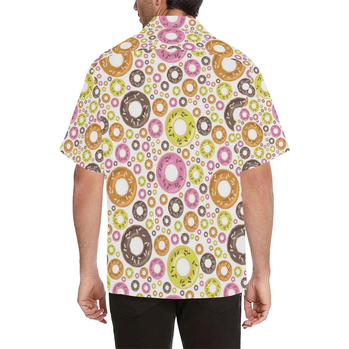 Colorful Donut Pattern Mens All Over Print Hawaiian Shirt