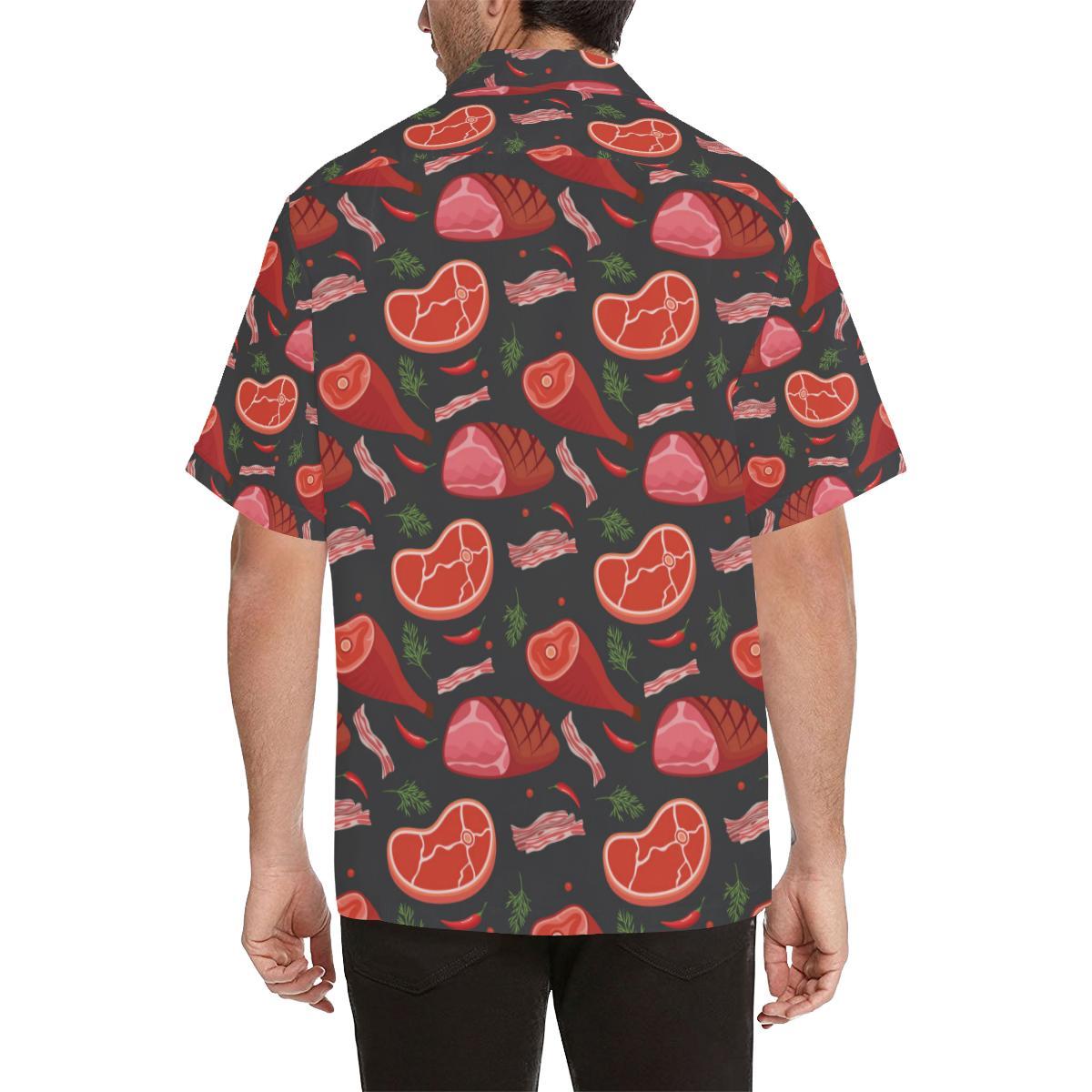 Meat Pattern Print Design Hawaiian Shirt