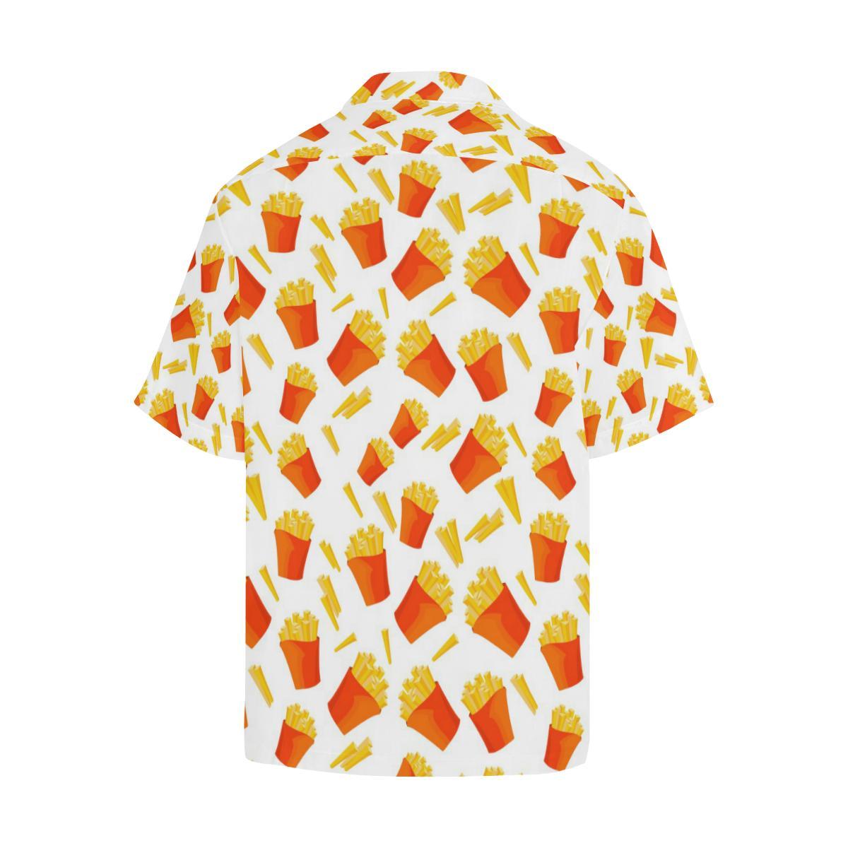 French Fries Pattern Mens All Over Print Hawaiian Shirt