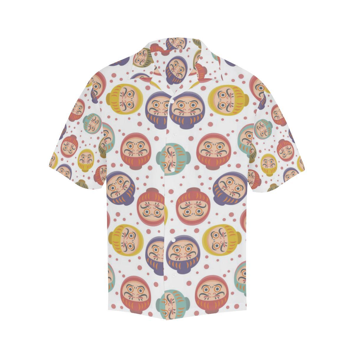 Daruma Dot Pattern Mens All Over Print Hawaiian Shirt