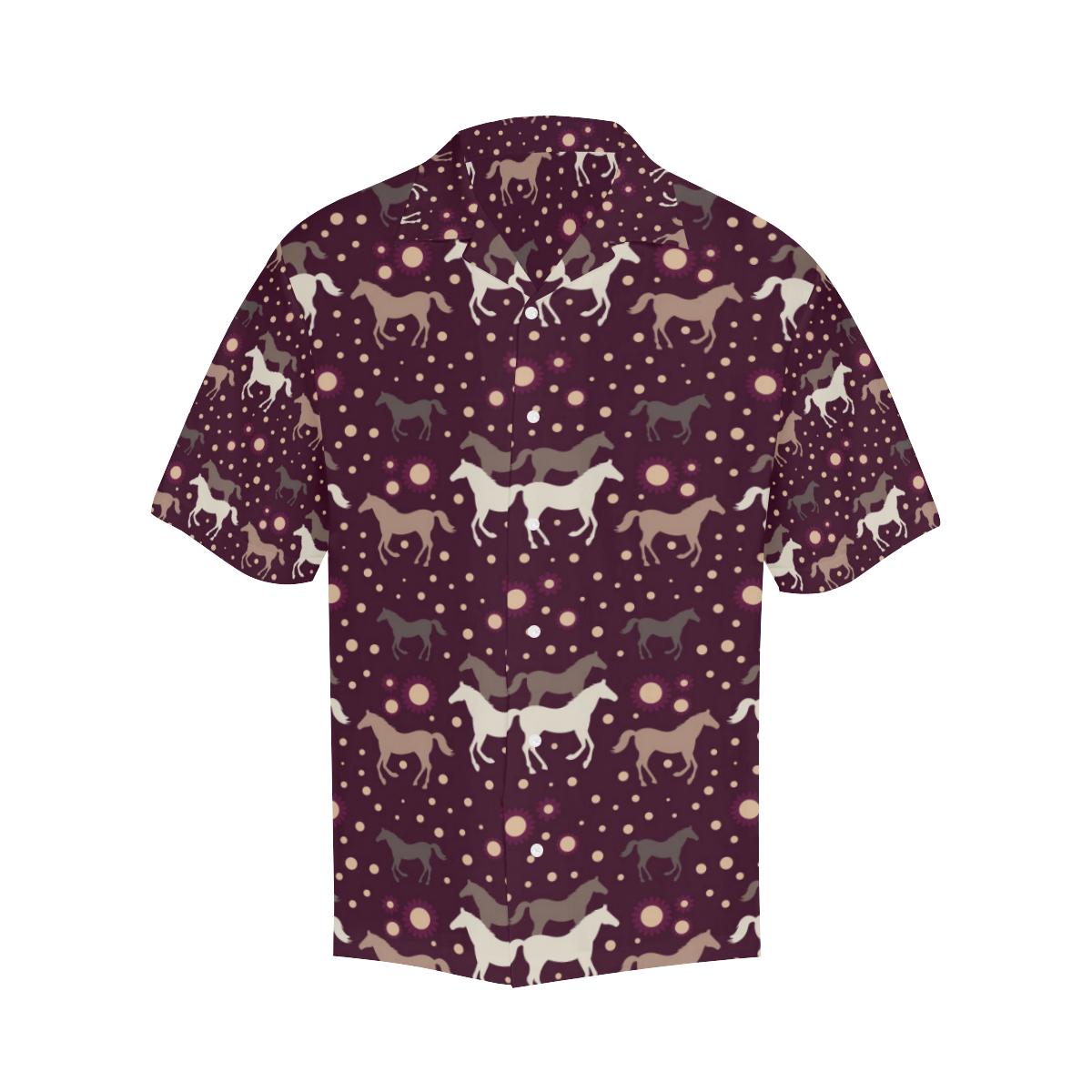 Horse Pattern Background Mens All Over Print Hawaiian Shirt