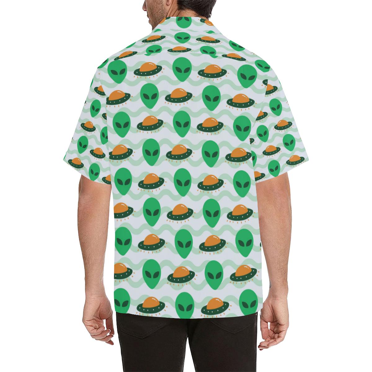 Alien Ufo Pattern Print Design Hawaiian Shirt