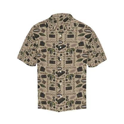Cocoa Chocolate Pattern Mens All Over Print Hawaiian Shirt
