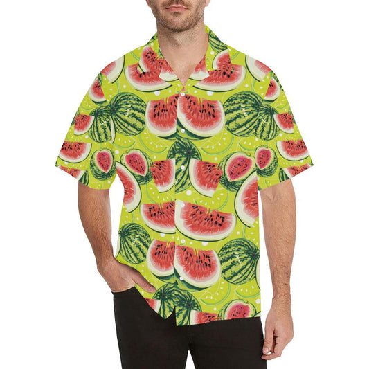 Watermelon Theme Pattern Mens All Over Print Hawaiian Shirt