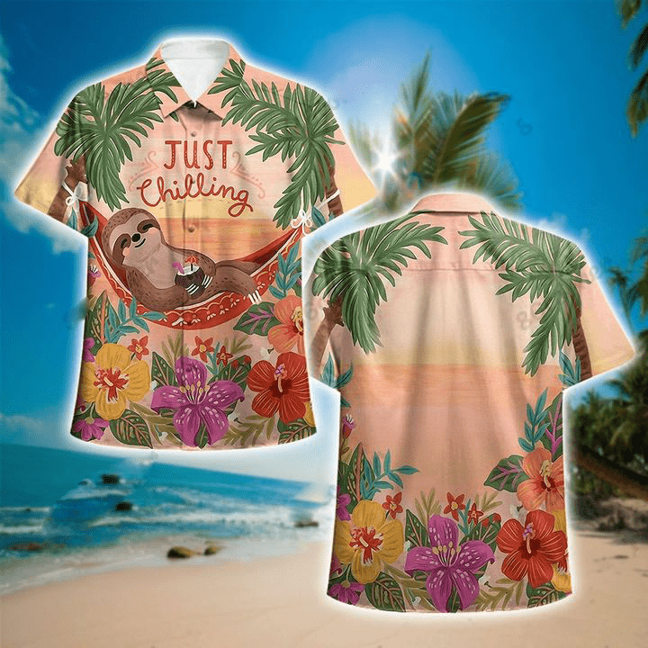 Just Chilling With Sloth Hawaiian Shirt | For Men & Women | Adult | HW5427