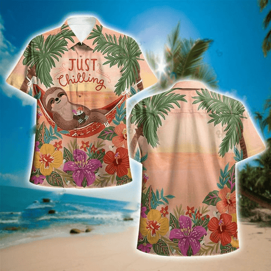 Just Chilling With Sloth Hawaiian Shirt | For Men & Women | Adult | HW5427