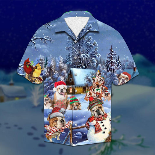 Bulldog Christmas Hawaiian Shirt