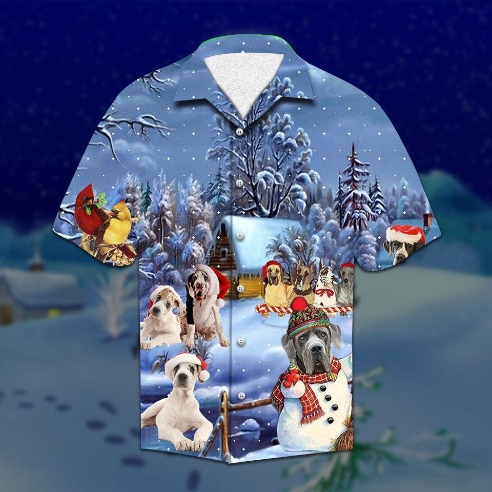 Great Dane Christmas Hawaiian Shirt