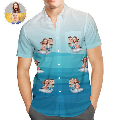 Personalised Couple Photo Hawaiian Shirts for Men, Great Valentines Gift