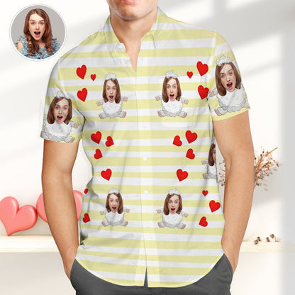 Personalised Photo Hawaiian Shirts, Sweet Sheep Shirts, Great Valentines Gift for Friends