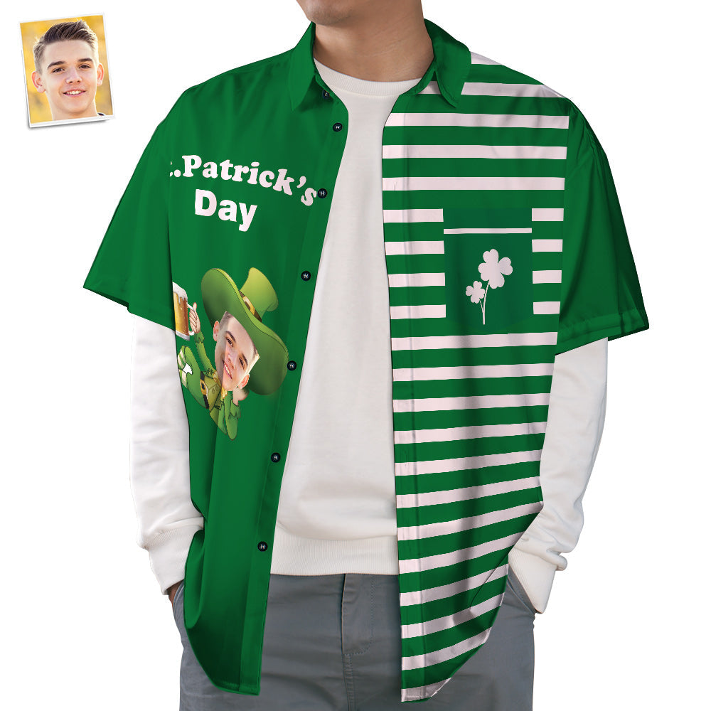 Custom Face Hawaiian Shirts, St. Patrick's Day Shirts, Gift for Adults